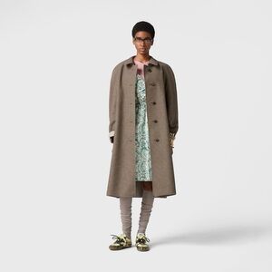 Miu Miu Reversible single-breasted twill and houndstooth check trench coat It36